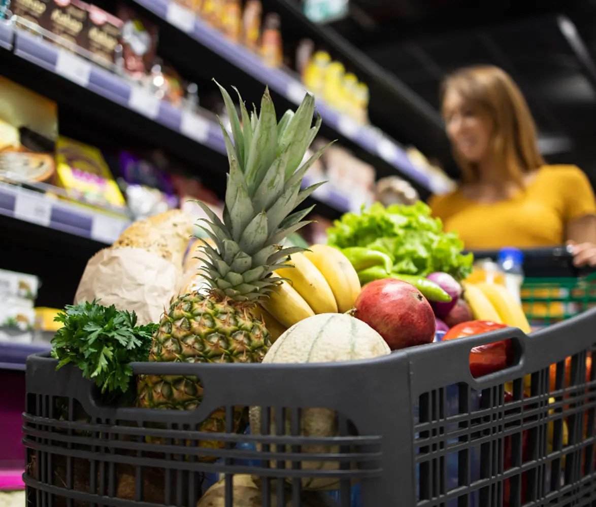 A trolley full of fruit